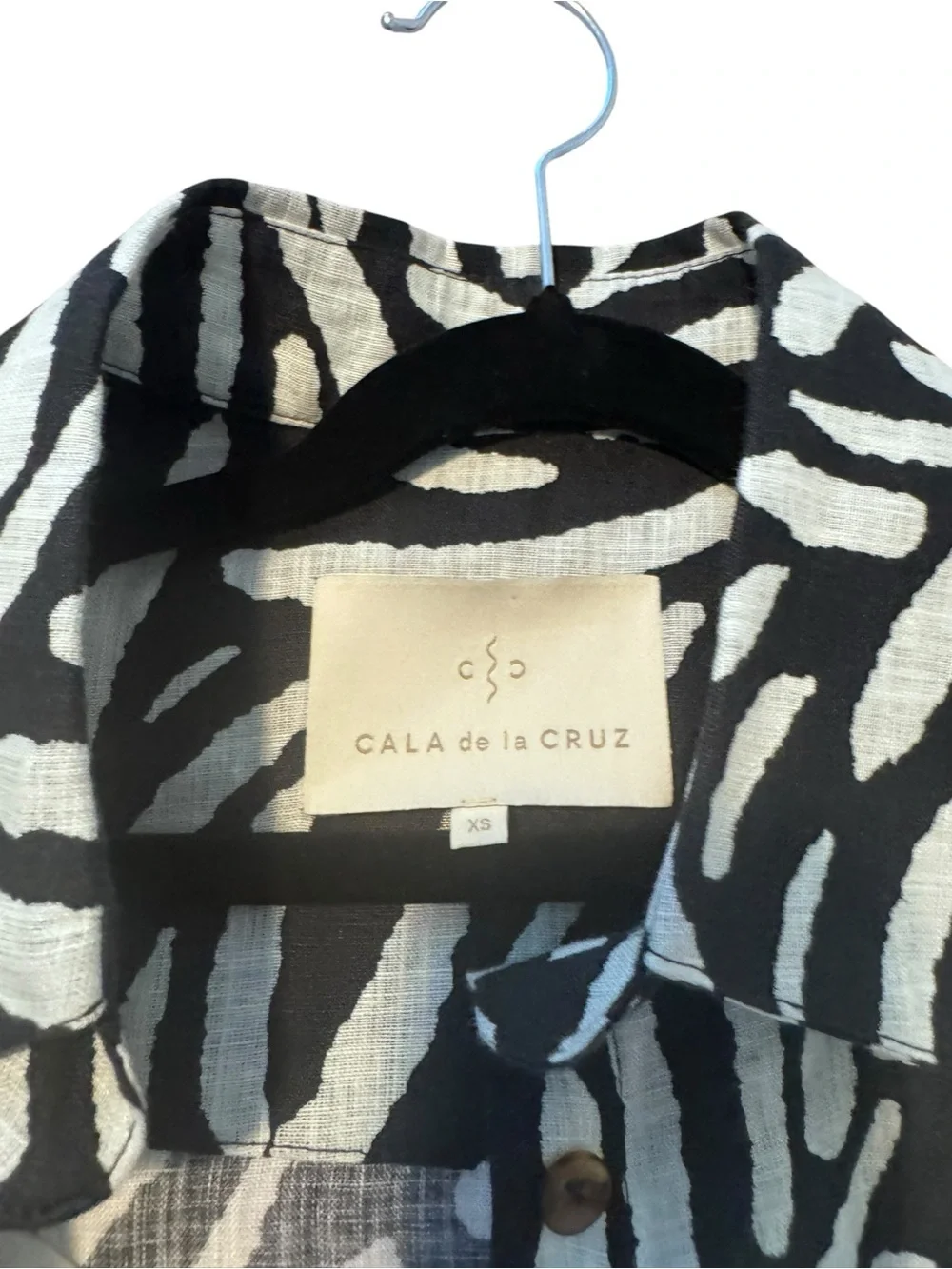 NWOT Cala de la Cruz Black White Linen Leroy Top Fabiana Skirt Set, Size XS